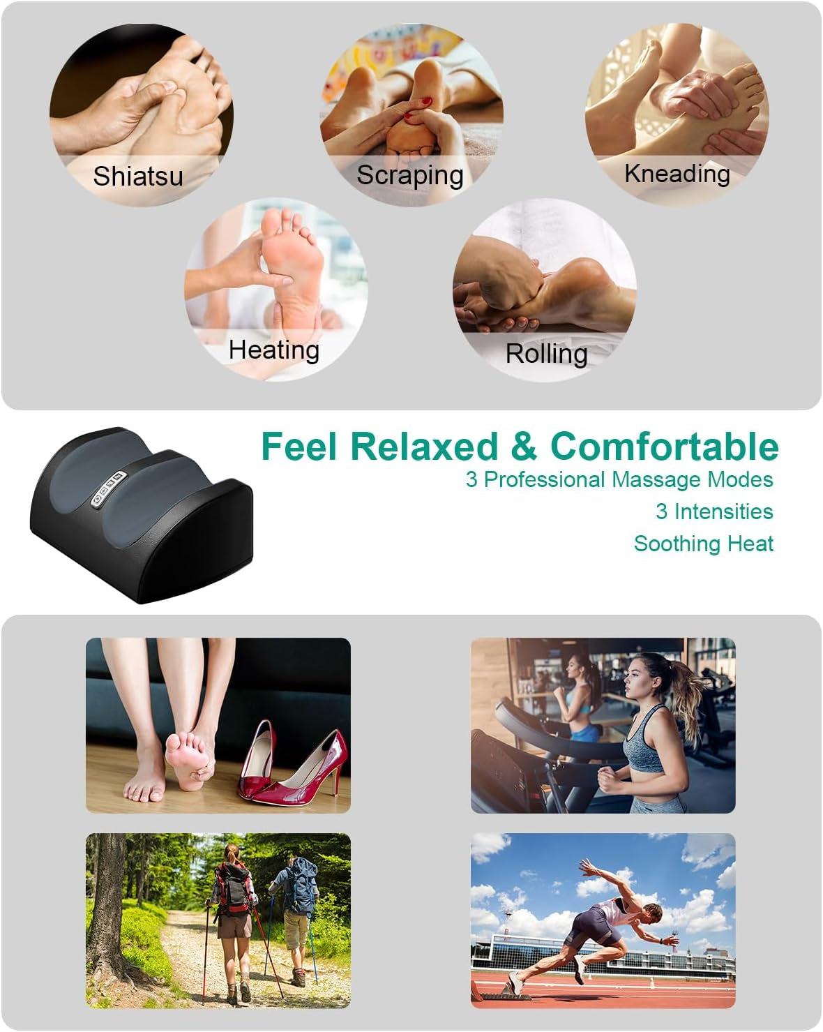 Shiatsu Foot Massager with Heat, FSA Eligible HSA Foot Massager