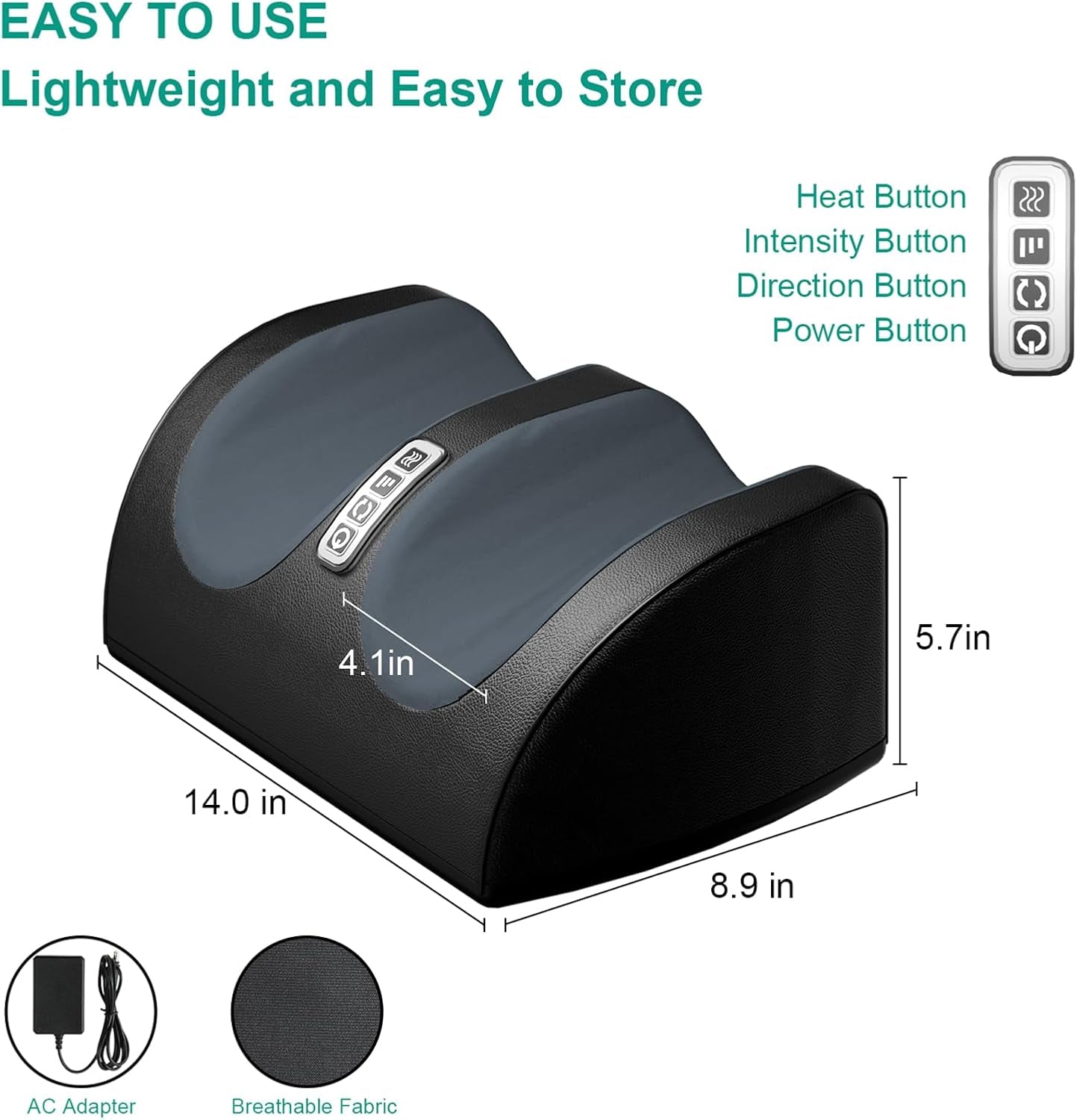 Shiatsu Foot Massager with Heat, FSA Eligible HSA Foot Massager