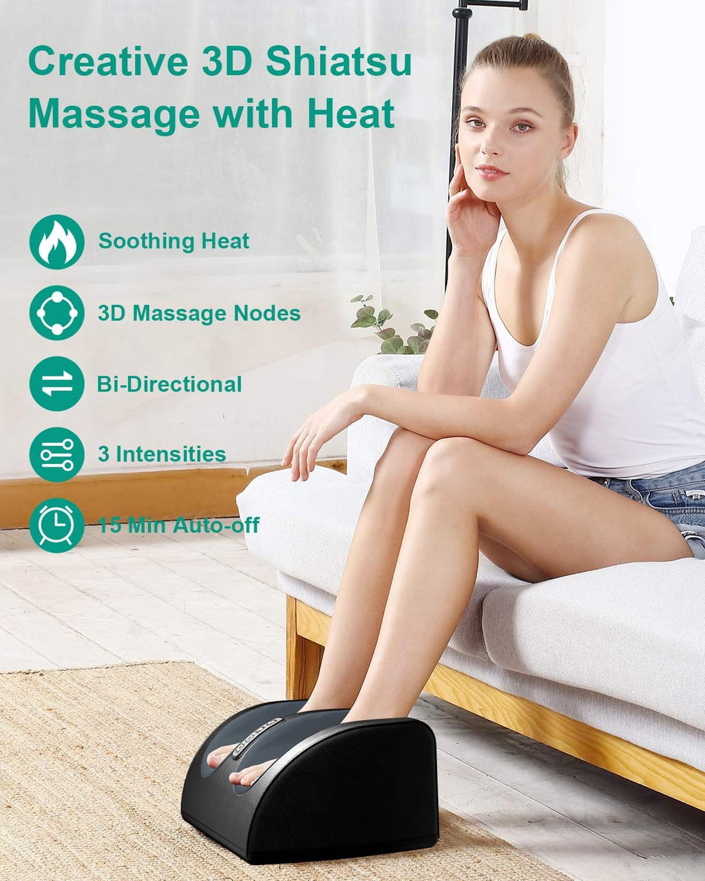 Shiatsu Foot Massager with Heat, FSA Eligible HSA Foot Massager