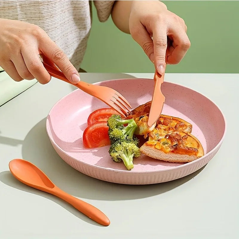 3In1 Portable Cutlery Set Reusable Home Travel Utensil Set Fork Spoon Knife with Box Dinnerware Set Picnic Camping Tableware